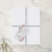 Dusty Roos Flowers Elegant Hartelijk dank Cadeaulabel (Met Touw)