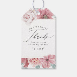 Dusty Roos Flowers Elegant Hartelijk dank Cadeaulabel