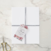 Dusty Roos Flowers Elegant Hartelijk dank Cadeaulabel (Met Touw)