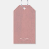 Dusty Roos Flowers Elegant Hartelijk dank Cadeaulabel (Achterkant)