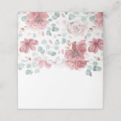Dusty Roos Flowers Elegant Romantisch Bruiloft Plaatskaartje (Buitenkant ongevouwen)