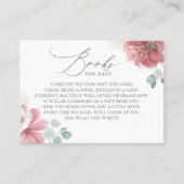 Dusty Roos Flowers Elegante boeken voor Baby Kaart Visitekaartje (Voorkant)