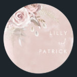 Dusty Roos Flowers Waterverf Blush Wedding Engage Ronde Sticker<br><div class="desc">Modern Dusty Roos & Blush Roos Wedding Classic Round Sticker - Envelope Seal Favor / Seal We hebben ook veel andere uitnodigingen en collecties.</div>