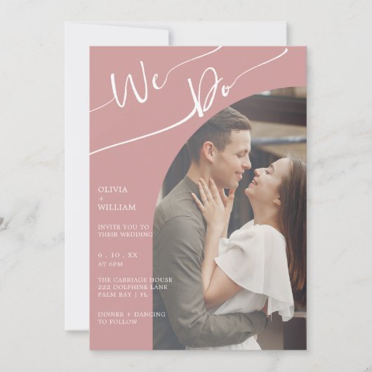 Dusty Roos foto bruiloft uitnodiging QR code (Voorkant)