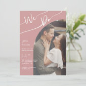 Dusty Roos foto bruiloft uitnodiging QR code (Staand voorkant)