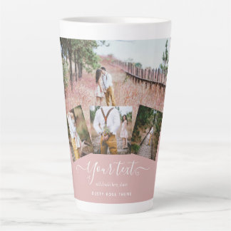 Dusty Roos FOTO COLLAGE Custom WEDDING GIFT Latte Mok