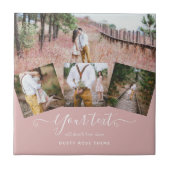 Dusty Roos FOTO COLLAGE Custom WEDDING GIFT Tegeltje (Voorkant)
