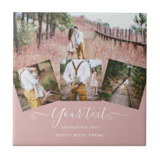 Dusty Roos FOTO COLLAGE Custom WEDDING GIFT Tegeltje