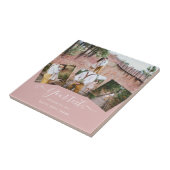 Dusty Roos FOTO COLLAGE Custom WEDDING GIFT Tegeltje (Zijkant)