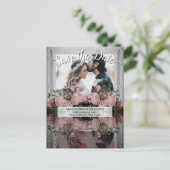 Dusty Roos Foto Floral Reflections Save the Date Briefkaart (Staand voorkant)