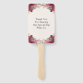 Dusty Roos Geometric Floral Weddenschap Bedankt Handwaaier (Achterkant)