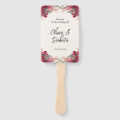 Dusty Roos Geometric Floral Weddenschap Bedankt Handwaaier (Voorkant)