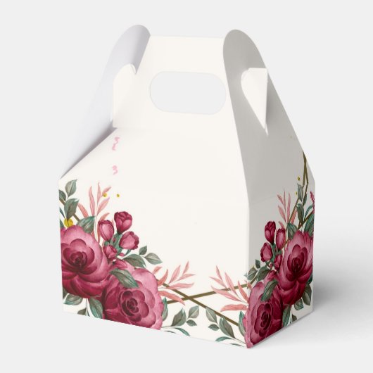 Dusty Roos Geometric Floral Wedding Bedankdoosjes (Achterkant)