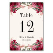 Dusty Roos Geometric Floral Wedding Kaart (Achterkant)