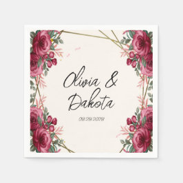 Dusty Roos Geometric Floral Wedding Servet