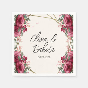 Dusty Roos Geometric Floral Wedding Servet