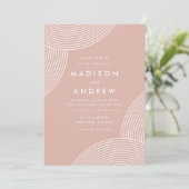Dusty Roos Geometric Swirl Wedding Kaart (Staand voorkant)