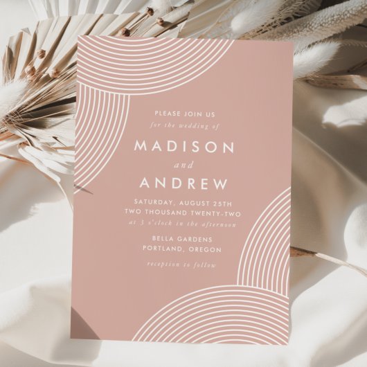 Dusty Roos Geometric Swirl Wedding Kaart