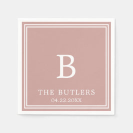 Dusty Roos gepersonaliseerde bruiloft cocktail ser Servet