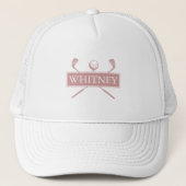 Dusty Roos gepersonaliseerde naam golfbal en clubs Trucker Pet (Voorkant)