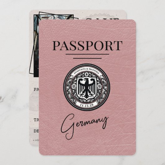 Dusty Roos Germany Passport Bewaar de datum Save The Date (Voorkant / Achterkant)