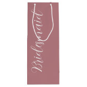 Dusty Roos gestileerde script bruiloft bruidsmeisj Wijn Cadeautas (Achterkant)