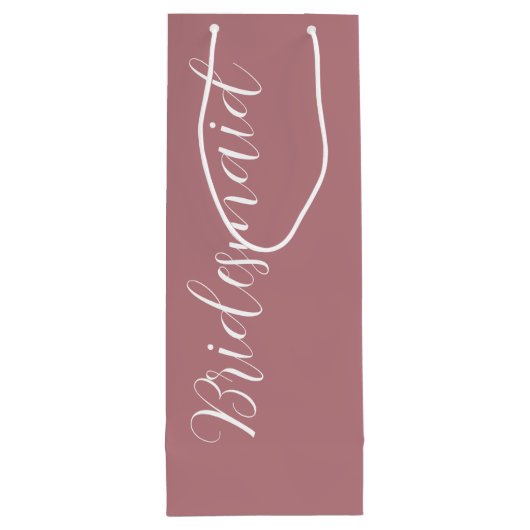 Dusty Roos gestileerde script bruiloft bruidsmeisj Wijn Cadeautas (Achterkant)