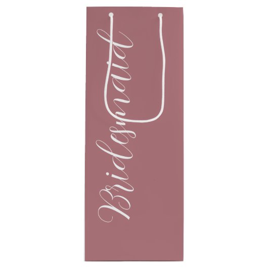 Dusty Roos gestileerde script bruiloft bruidsmeisj Wijn Cadeautas (Voorkant)