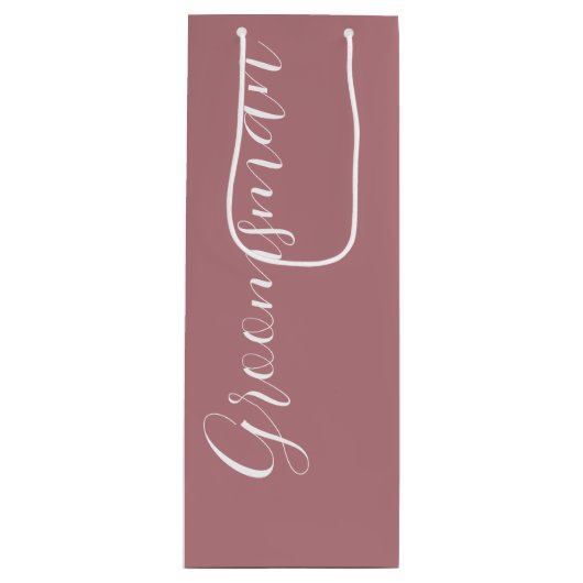 Dusty Roos gestileerde script bruiloft groomsman Wijn Cadeautas (Voorkant)