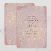 Dusty Roos Glam Gold Glitter Elegant Modern Roze Kaart (Voorkant / Achterkant)