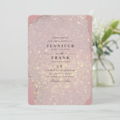 Dusty Roos Glam Gold Glitter Elegant Modern Roze Kaart (Staand voorkant)