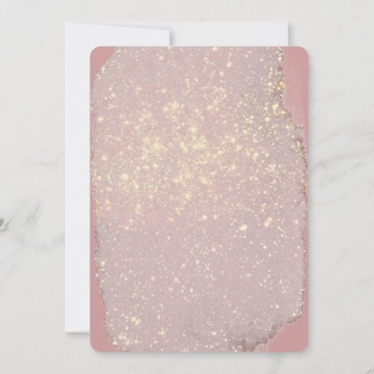 Dusty Roos Glam Gold Glitter Elegant Modern Roze Kaart (Achterkant)
