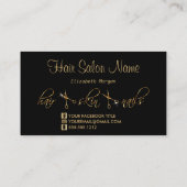 Dusty Roos Glitter Hair Stylist Design Visitekaartje (Achterkant)