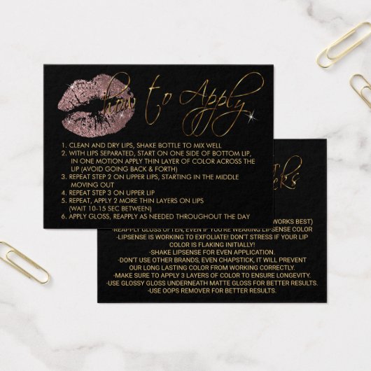 Dusty Roos Glitter Lips - Hoe aan te brengen Visitekaartje (Kantoor)