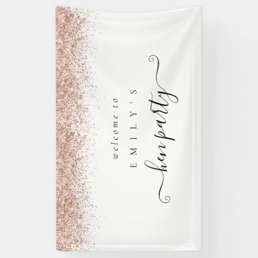 Dusty Roos Glitter Name Welcome to Hen Party Spandoek (Verticaal)