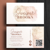 Dusty Roos Glitter Social Media QR Code Visitekaartje