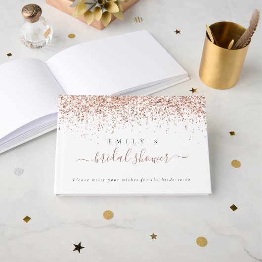 Dusty Roos Glitter Vrijgezellenfeest Gastenboek (Voorkant open)