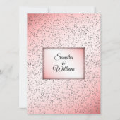 Dusty Roos Glitter Wedding Invitation Kaart (Achterkant)