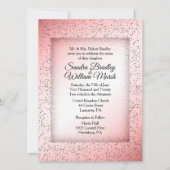 Dusty Roos Glitter Wedding Invitation Kaart (Voorkant)