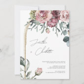 Dusty Roos & Gold Arch Modern Blush Wedding Kaart (Voorkant)