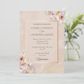 Dusty Roos Gold Azalea Huwelijksuitnodiging Kaart (Staand voorkant)