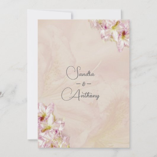Dusty Roos Gold Azalea Huwelijksuitnodiging Kaart (Achterkant)