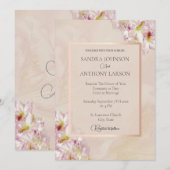 Dusty Roos Gold Azalea Huwelijksuitnodiging Kaart (Voorkant / Achterkant)