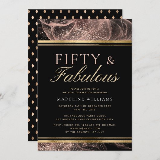 Dusty Roos Gold Black, 50 jaar oud en verbluffend Kaart (Voorkant / Achterkant)