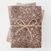 Dusty Roos Gold Blush Glitter Sparkle Glam Inpakpapier Vel (In situ)