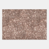 Dusty Roos Gold Blush Glitter Sparkle Glam Inpakpapier Vel (Voorkant)