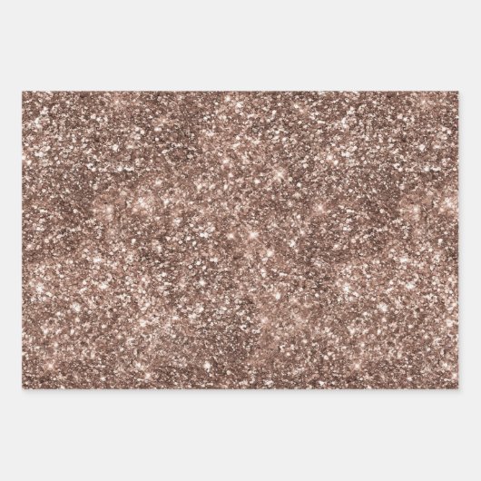 Dusty Roos Gold Blush Glitter Sparkle Glam Inpakpapier Vel (Voorkant)