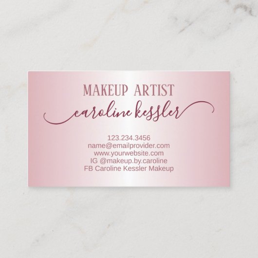 Dusty Roos Gold Blush Pink Glitter Sparkles Drip Visitekaartje (Achterkant)