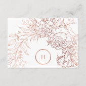 Dusty Roos Gold Classic Monogram WreatWedding RSVP Kaartje (Achterkant)