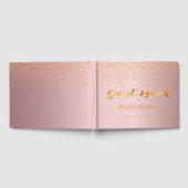 Dusty roos gold confetti script bruiloft gastenboek (Volledig)